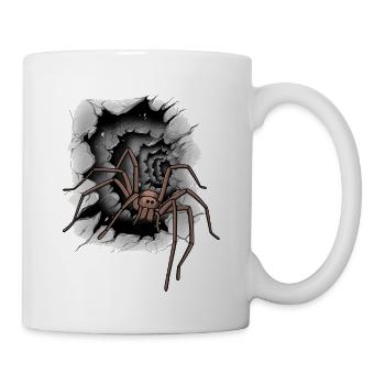 Halloween Spinne Spinnen Phobie Panik - Tasse - Weiß - Rechts