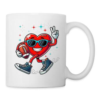 Valentine's Day Football Chucks Heart America Funny - Mug - white - Right