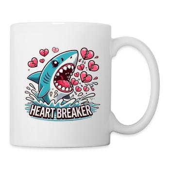 Saint-Valentin Shark Diver Coeur En Amour Vacances en Mer - Mug blanc - blanc - Droite