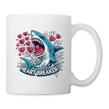 Saint-Valentin Requin Plongeur Vacances Coeur Drôle Mer - Mug blanc - blanc - Droite