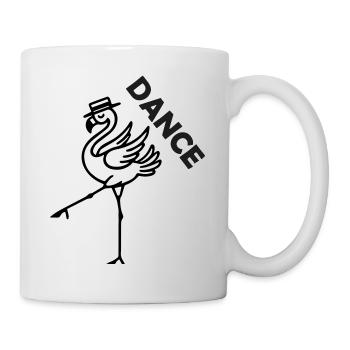 Flamant rose fantaisie avec chapeau - Dance Design - Mug blanc - blanc - Droite