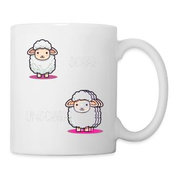 Schaf Unschaf lustiges cooles Geschenk - Tasse - Weiß - Rechts