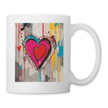 Herz für Kunstliebhaber - Tasse - Weiß - Rechts