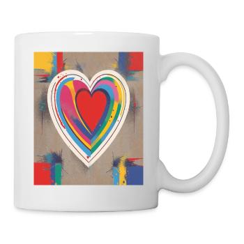 Herz für Kunstliebhaber - Tasse - Weiß - Rechts