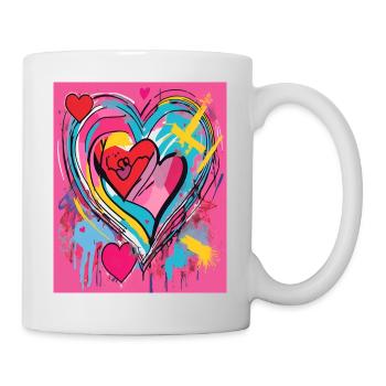 Herz für Kunstliebhaber - Tasse - Weiß - Rechts