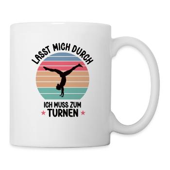 Turnen Mädchen Kunstturnen Turnerin Turn - Tasse - Weiß - Rechts
