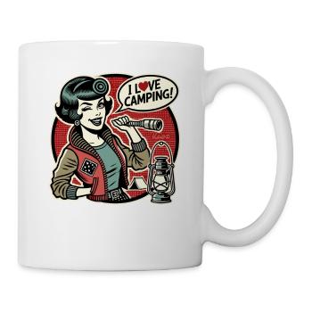 Retro Nature Mom – I Love Camping - Mug - white - Right