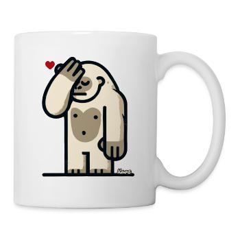 Facepalm gorilla touches his head - Mug - white - Right