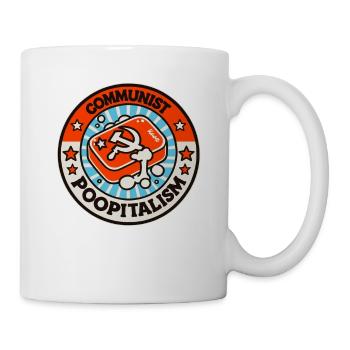 Communist parody soap: Against poopitalism - Mug - white - Right