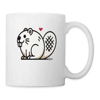 Funny fat beaver - Mug - white - Right