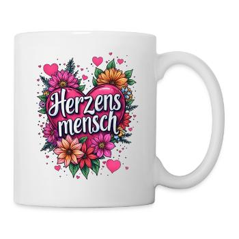 Herzensmensch, Valentinstag Geschenk Idee, - Tasse - Weiß - Rechts