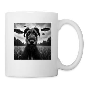 Irish Wolfhound Funny Graphic Selfie with UFOs Wei - Mug - white - Right