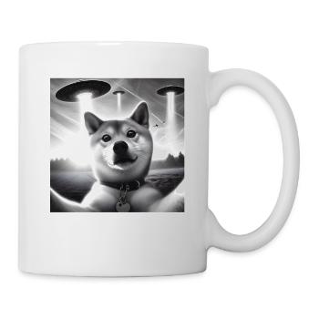 Shiba Inu Dog Dad Mom Funny Graphic Selfie UFOs We - Mug - white - Right