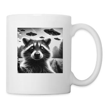 raton laveur trash panda Drôle Graphique Selfie OVNI Weir - Mug blanc - blanc - Droite
