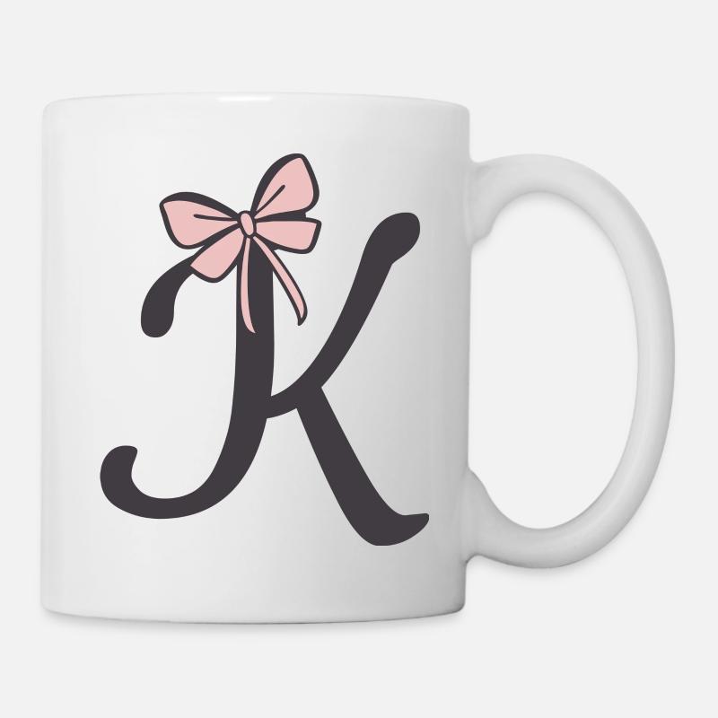 Anfangsbuchstabe K Schleifchen - Tasse - Weiß