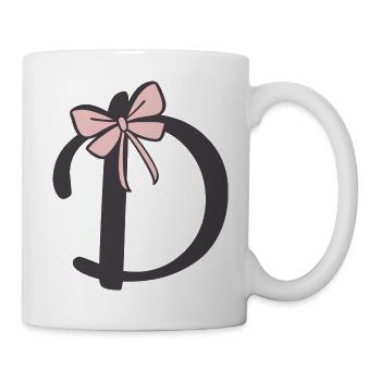 Initial letter D ribbon - Mug - white - Right