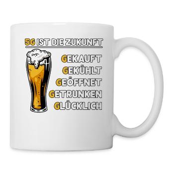5G Bière Drôle Design Drôle Idée Cadeau Drôle - Mug blanc - blanc - Droite