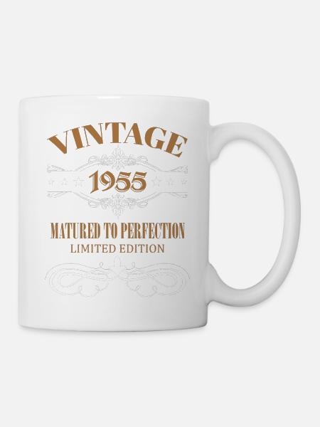 Cadeau Vintage 70ème Anniversaire Année de Naissance 1955 - Mug blanc - blanc