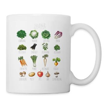 Januar Saisonale Obst- und Gemüsecollage - Tasse - Weiß - Rechts