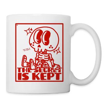 Niedliches Pooky Secret Skelett - Tasse - Weiß - Rechts