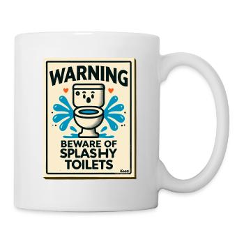 Achtung: Vorsicht vor spritzenden Toiletten - Tasse - Weiß - Rechts