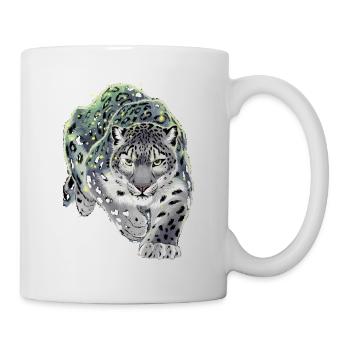 Schneeleopard Leopard Raubkatze - Tasse - Weiß - Rechts