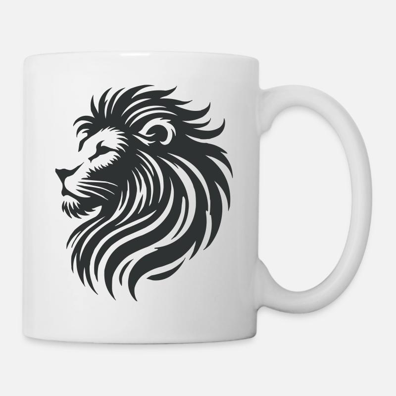 Löwe Zeichnung Tier - Tasse - Weiß