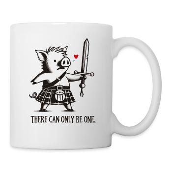 Highlander Pig – There Can Only Be One - Mug - white - Right
