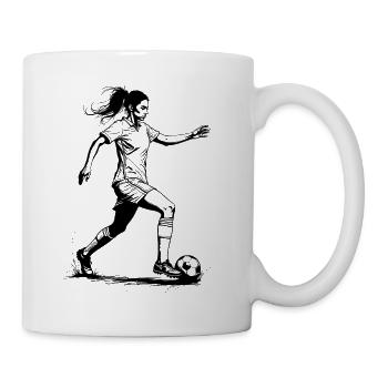 Football Soccer Femme, Coloré, Joueuse de Football Femme - Mug blanc - blanc - Droite