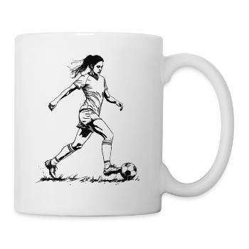Football Soccer Femme, Coloré, Joueuse de Football Femme - Mug blanc - blanc - Droite