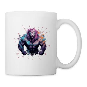 Löwe Muskeln Bodybuilding Gym - Tasse - Weiß - Rechts