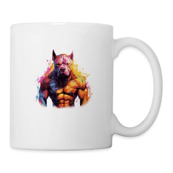 Hund Pit Muskeln Bodybuilding Beast - Tasse - Weiß - Rechts