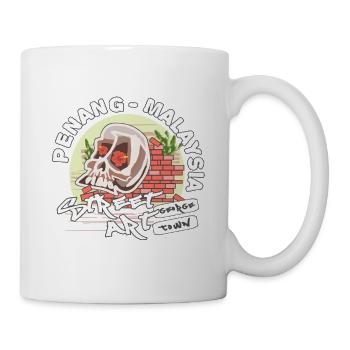 Totenkopf graffiti malaysische Kunst - Tasse - Weiß - Rechts