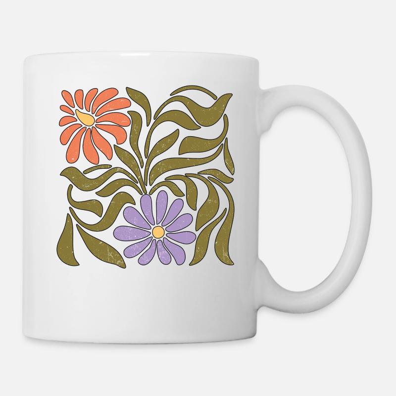 Boho Wildblumen - Tasse - Weiß