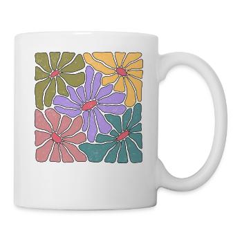 Boho style wildflowers - Mug - white - Right