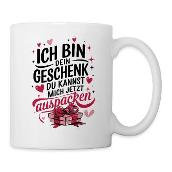 Valentinstag Paar Jahrestag Ich bin dein Geschenk - Tasse - Weiß - Rechts