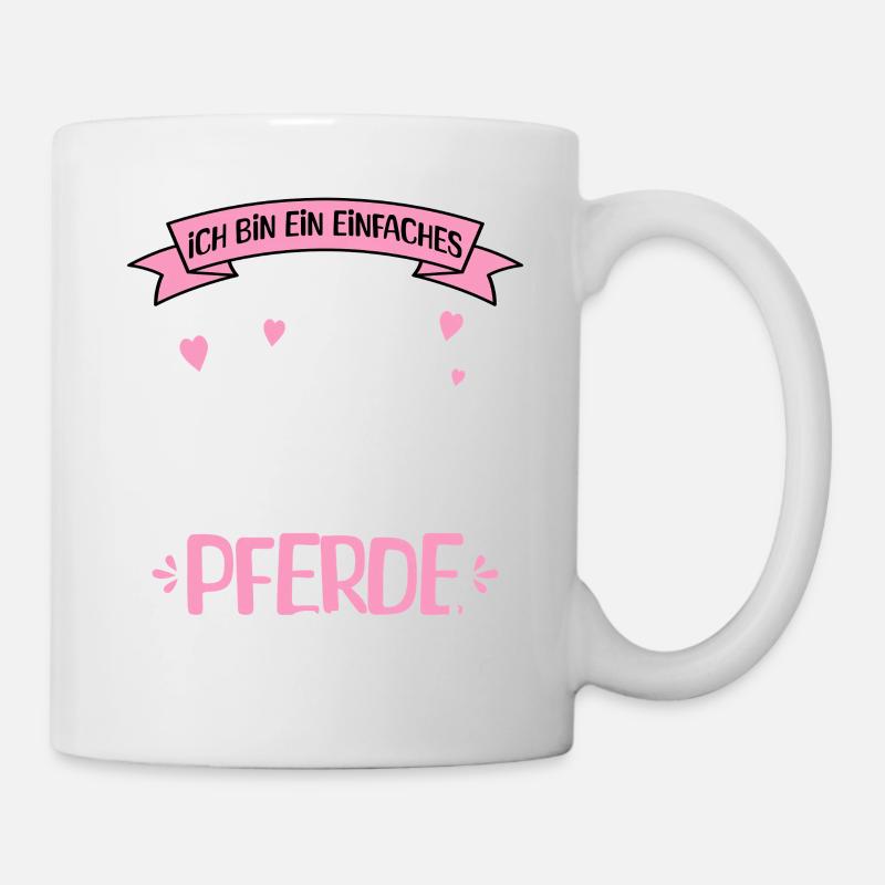 Einfaches Mädchen Pferde - Tasse - Weiß