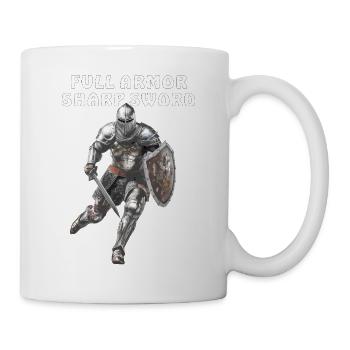 ARMURE COMPLÈTE ÉPÉE TRANCHANTE - Mug blanc - blanc - Droite