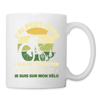 Cyclisme Dans Ma Tête Je suis sur Mon Vélo Humour - Mug blanc - blanc - Droite