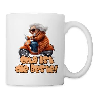 Funny granny on scooter granny is the best - Mug - white - Right