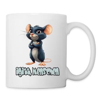 Lustige Ratte Mit Spruch, Igitt, Menschen - Tasse - Weiß - Rechts