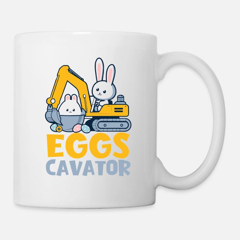 Eggs Cavator with Cute Rabbits - Mug - white