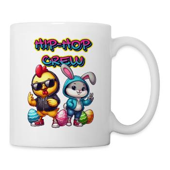 Lapin de Pâques Hip Hop Crew Hip-Hopper Poulet drôle - Mug blanc - blanc - Droite