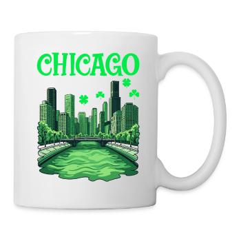 Rivière Chicago Fête de la Saint-Patrick - Mug blanc - blanc - Droite