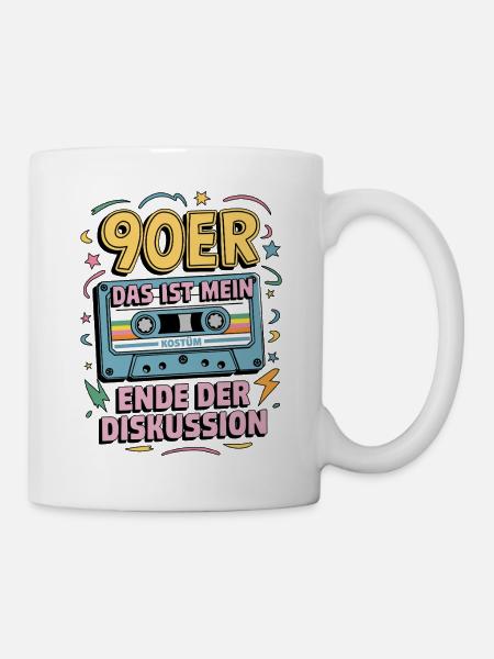Das ist mein 90er Kostüm Ende der Diskussion - Tasse - Weiß