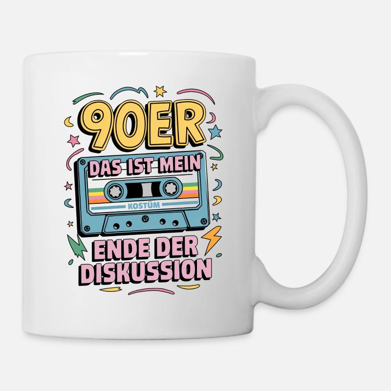 Das ist mein 90er Kostüm Ende der Diskussion - Tasse - Weiß