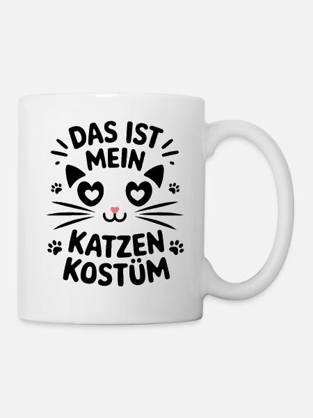 Das ist mein Katzen Kostüm - Fasching Karneval - Tasse - Weiß
