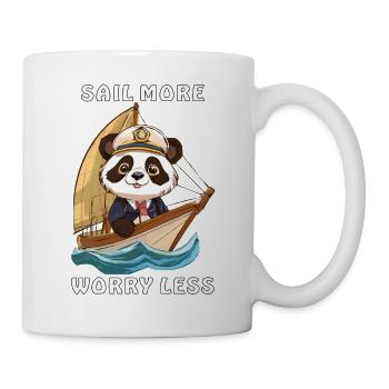 PANDA BEAR SAILBOAT SAIL MORE WORRY LESS - Mug - white - Right
