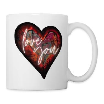 Herz für Kunstliebhaber - Tasse - Weiß - Rechts