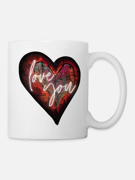 Herz für Kunstliebhaber - Tasse - Weiß